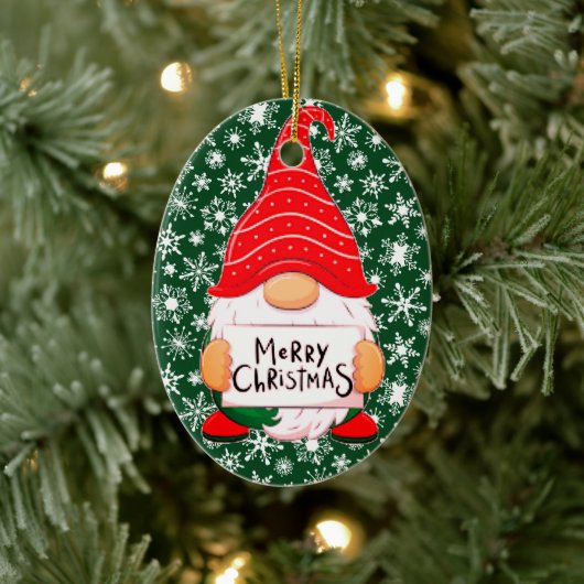 Kerstkabouter gepersonaliseerde keramische kerstba keramisch ornament (Boom)