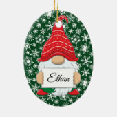 Kerstkabouter gepersonaliseerde keramische kerstba keramisch ornament (Achterkant)