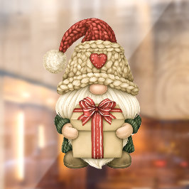 Kerstkabouter Geschenk Raamsticker