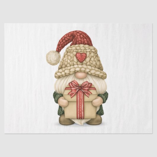 Kerstkabouter Geschenk Tissuepapier (Voorkant)