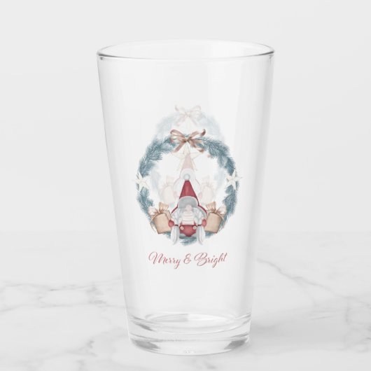 Kerstkabouter Glas Merry and Bright (Voorkant)