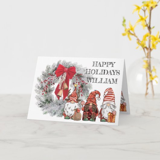 Kerstkabouter Kaart (Gele Bloem)