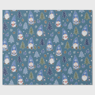 Kerstkabouter Kerstboom Patroon Cadeaupapier