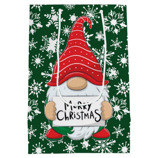 Kerstkabouter Medium Cadeauzakje (Achterkant)