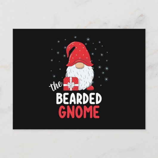 Kerstkabouter met baard en knuffelig briefkaart (Voorkant)