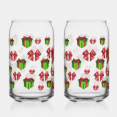 Kerstkabouter met cadeau | Festief Blikvorm Glas (Voorkant)