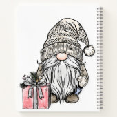 Kerstkabouter met cadeaujournaal notitieboek (Achterkant)