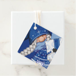 Kerstkabouter met cadeaus Favor Tags Bedankjes Labels