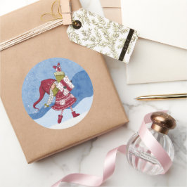 Kerstkabouter met cadeaus Sticker