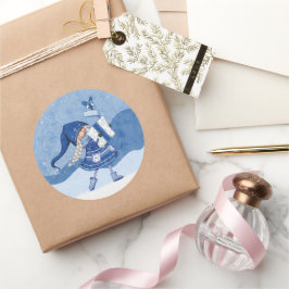 Kerstkabouter met cadeaus Sticker