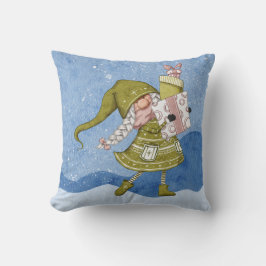 Kerstkabouter met cadeaus werpkussen kussen