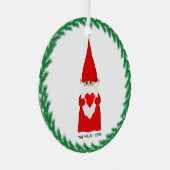 Kerstkabouter met een hart metalen ornament (Voorkant Rechts)