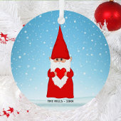 Kerstkabouter met een Hart Metalen Ornament