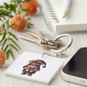 Kerstkabouter met fantasievol cadeau sleutelhanger (Voorkant Rechts)