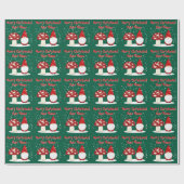 Kerstkabouter met rode paddestoel aangepaste feest cadeaupapier (Vlak)