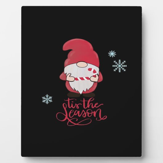 Kerstkabouter Met Suikerrietstok Fotoplaat (Voorkant)