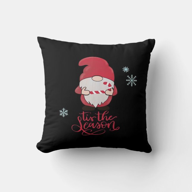 Kerstkabouter Met Suikerrietstok Kussen (Voorkant)