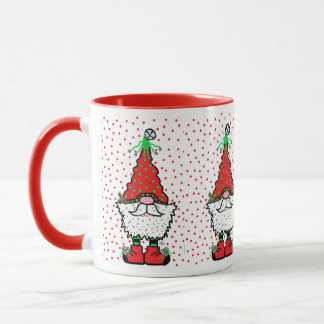 Kerstkabouter mok met rode accenten