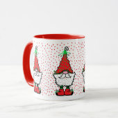 Kerstkabouter mok met rode accenten (Voorkant links)