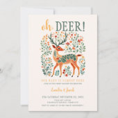 Kerstkabouter 'Oh Deer' Baby Shower Kaart (Voorkant)