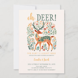 Kerstkabouter 'Oh Deer' Baby Shower Kaart