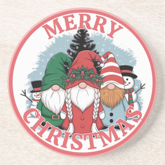 Kerstkabouter Onderzetter (Voorkant)