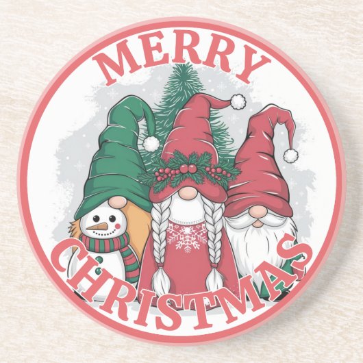 Kerstkabouter Onderzetter (Voorkant)