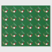 Kerstkabouter op golfbaan grappige feestdag cadeaupapier (Vlak)