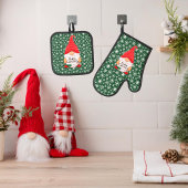 Kerstkabouter ovenwant & pannenlap set