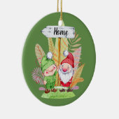 Kerstkabouter Paar Aanpasbaar Keramisch Ornament (Rechts)