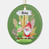 Kerstkabouter Paar Aanpasbaar Keramisch Ornament (Links)