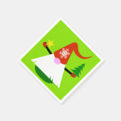 Kerstkabouter Papier Feestelijke Feestservetten Servetten (Hoek)
