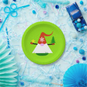 Kerstkabouter papieren bordje (Feest)