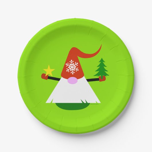 Kerstkabouter papieren bordje (Voorkant)