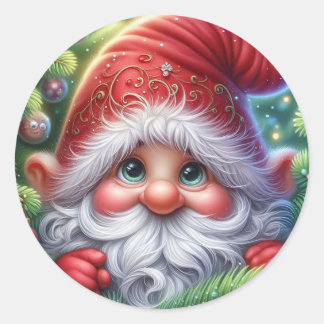 Kerstkabouter Ronde Sticker