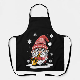 Kerstkabouter Saxofoon Zonnebril Sneeuwvlok Schort