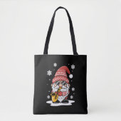 Kerstkabouter Saxofoon Zonnebril Sneeuwvlok Tote Bag (Voorkant)
