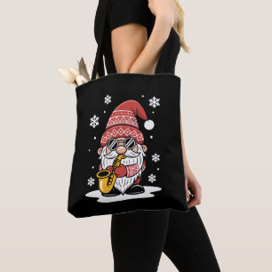 Kerstkabouter Saxofoon Zonnebril Sneeuwvlok Tote Bag