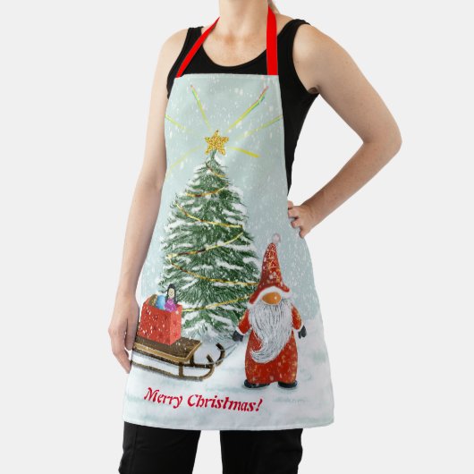 Kerstkabouter Schort Medium (Insitu)