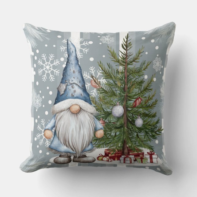 Kerstkabouter sneeuwvlok patroon knuffel Kerstmis Kussen (Voorkant)