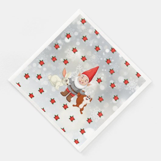 Kerstkabouter standaard servet (Hoek)