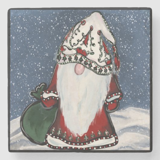 KERSTKABOUTER STENEN ONDERZETTER (Voorkant)