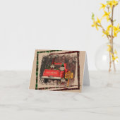 Kerstkabouter Sweet Kabouter Rode Truck Geruite Ru Kaart (Gele Bloem)