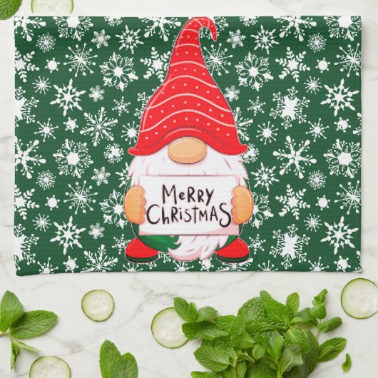 Kerstkabouter theedoek (Gevouwen)