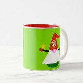 Kerstkabouter tweekleurige koffiemok (Voorkant rechts)