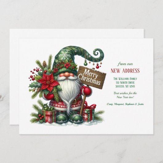 Kerstkabouter Vakantie verhuisbericht  Kaart (Voorkant / Achterkant)