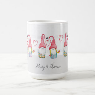 Kerstkabouter Verliefd Aquarel Handgeschilderd Koffiemok