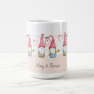 Kerstkabouter Verliefd Watercolor Handgeschilderd Koffiemok