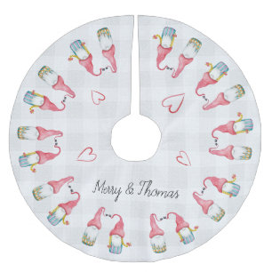 Kerstkabouter Verliefd Waterverf Monogram Kerstboom Rok