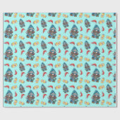 Kerstkabouter Verpleegster Patroon Cadeaupapier (Vlak)